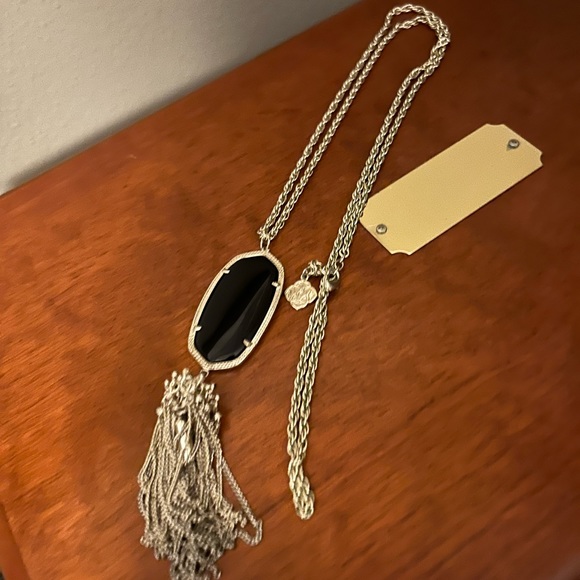 Kendra Scott Dani earrings and Tassel Necklace Set!  Black and Gold - Picture 9 of 9